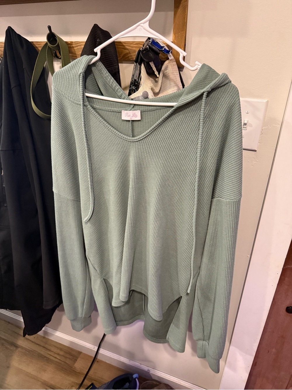 Pink Lilly Sage Ribbed V-Neck Hoodie